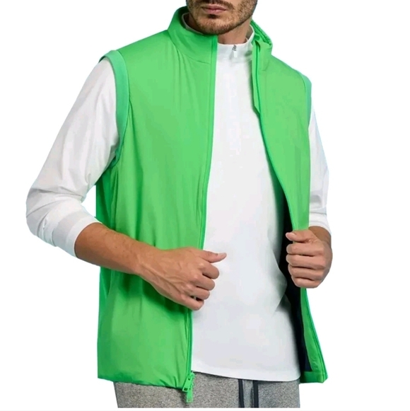 G Fore Mens Golf Vest Size Medium Lime Green Maverik Hybrid 4 Way Stretch New - Picture 6 of 12